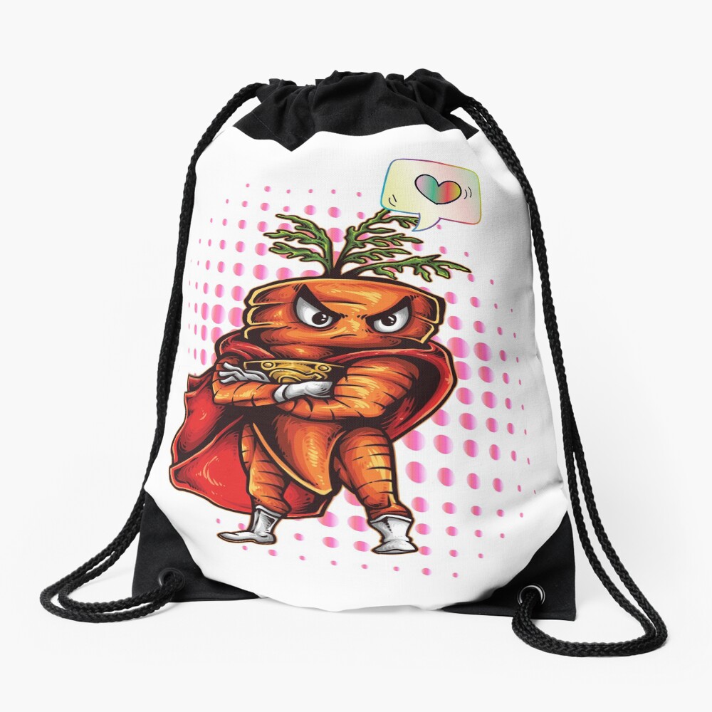 Verärgerte Karotte liebt Symbol Foodietoon Turnbeutel