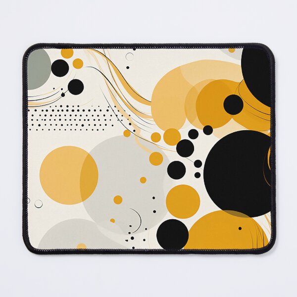 Item preview, Sophisticated Yellow & Black Art - Minimalist Lines Meet Elegant Polka Dots in Monochrome Design designed and sold by PaintbrushPlace.