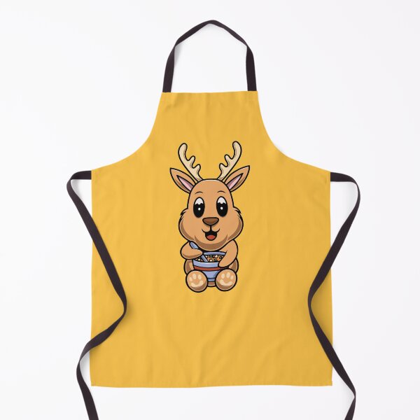 Item preview, Cute deer with a bowl of soup cartoon illustration designed and sold by cubbone.