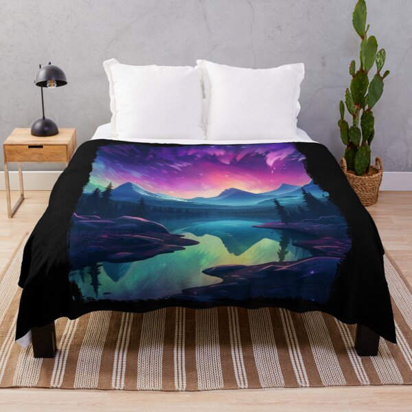 Item preview, Northern Light Aurora Borealis Scenery Mountains Rivers Trees designed and sold by NLTees.