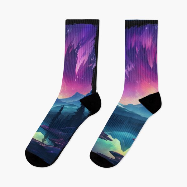 Item preview, Northern Light Aurora Borealis Scenery Mountains Rivers Trees designed and sold by NLTees.