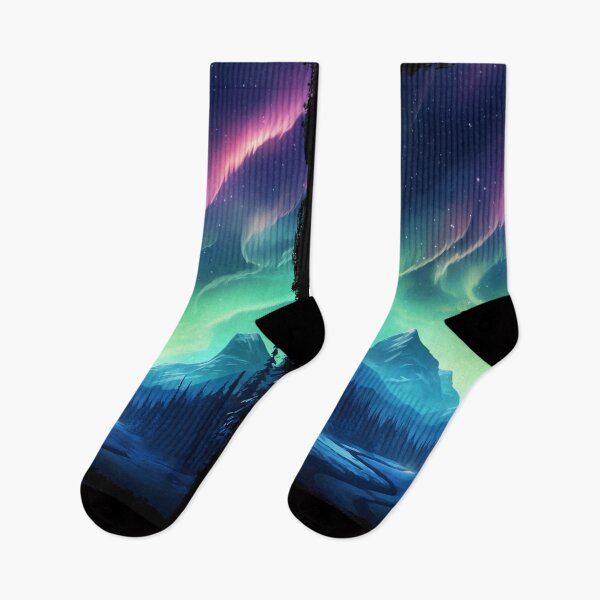 Item preview, Northern Light Aurora Borealis Scenery Mountains Rivers Trees designed and sold by NLTees.