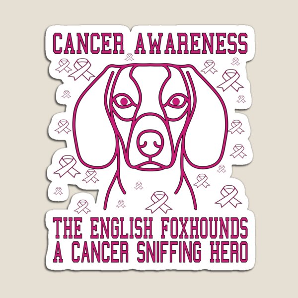 Item preview, CANCER AWARENESS ENGLISH FOXHOUNDS A CANCER SNIFFING HERO designed and sold by Rejiboustarts.