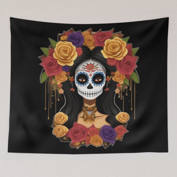 Item preview, Day of the dead sugar skull designed and sold by Roxburylane.