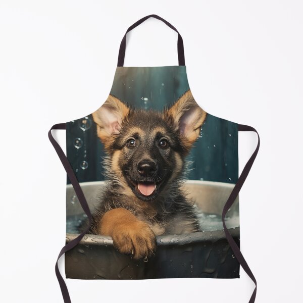 Item preview, German Shepherd Puppy in a Bathtub 01 designed and sold by Elisabeth Lucas.