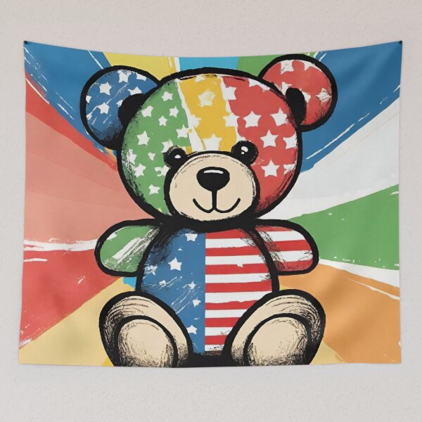 Item preview, bear stamp flag best seller designed and sold by Touchdao.