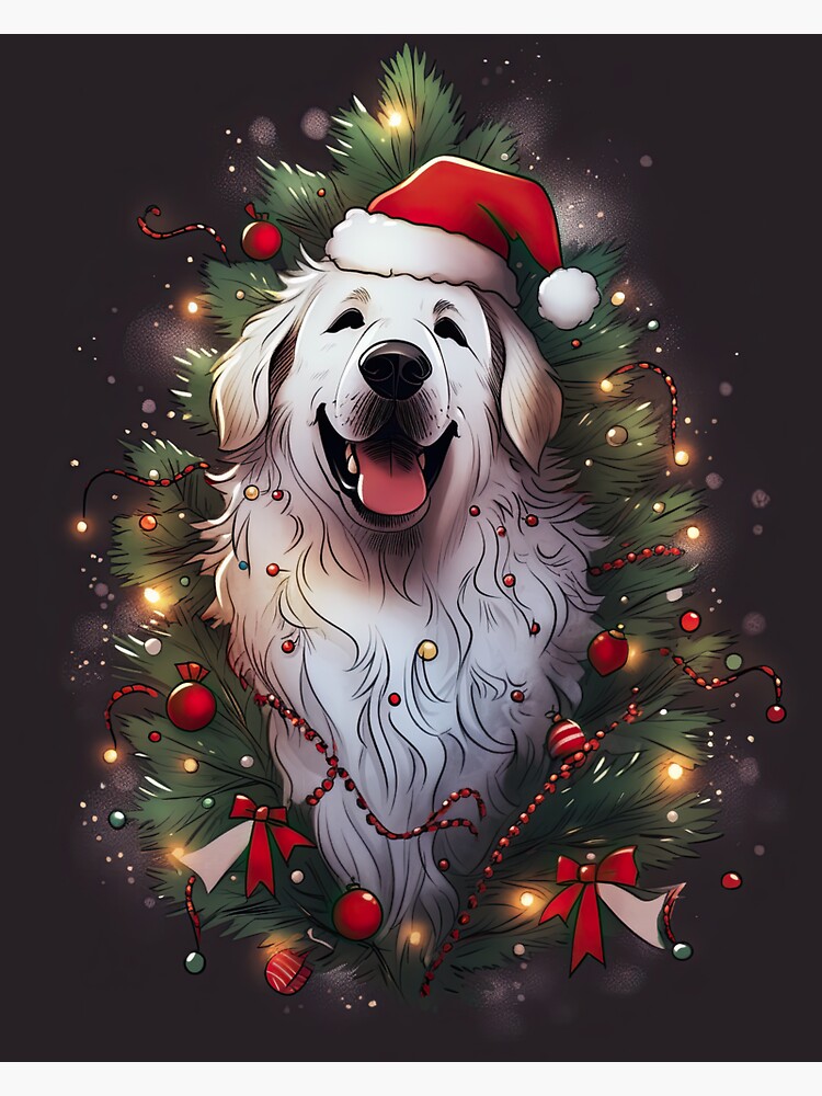 Great Pyrenees Dog Christmas Sticker for Sale by Artwoof