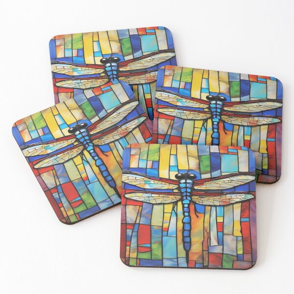 Item preview, Dragonfly Stained Glass Cartoon designed and sold by druidwolfart.