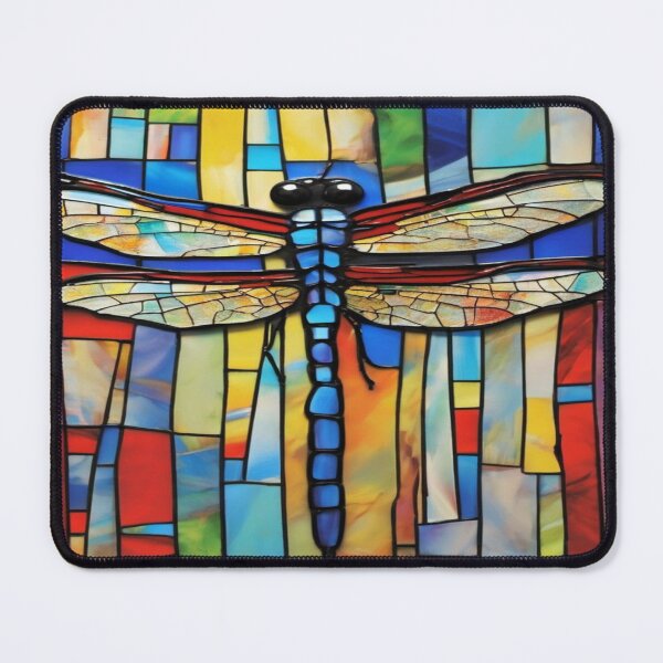 Item preview, Dragonfly Stained Glass Cartoon designed and sold by druidwolfart.
