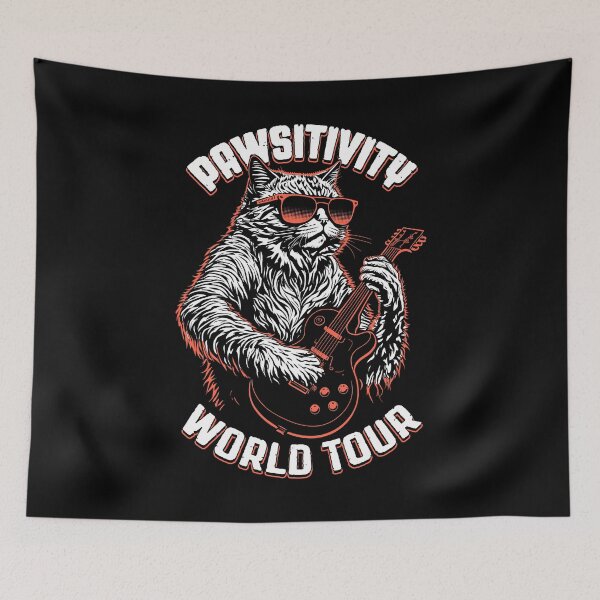 Item preview, Rock Cat Playing Electric Guitar Funny Guitarist World Tour designed and sold by GrandeDuc.