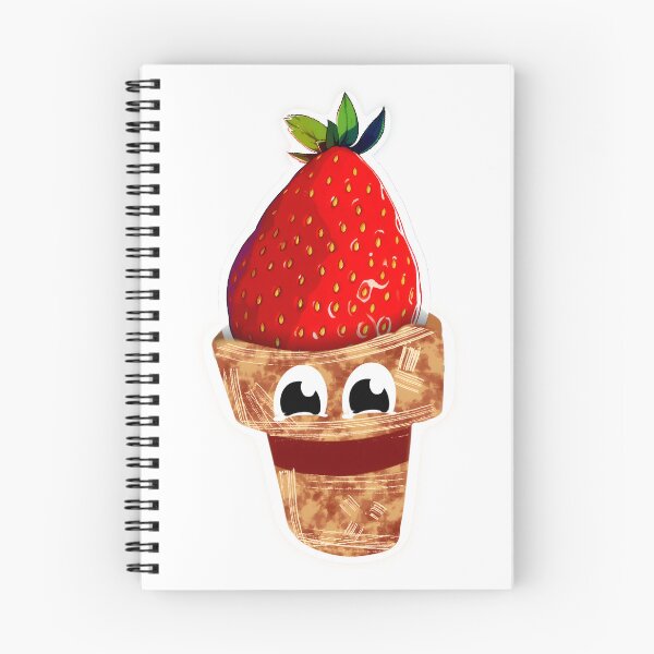 Item preview, Happy Grateful Strawberry Ice Cream Cone Laptop Sticker Design by Zeesdesign on Redbubble designed and sold by ZEESDESIGN.