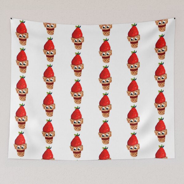 Item preview, Happy Grateful Strawberry Ice Cream Cone Laptop Sticker Design by Zeesdesign on Redbubble designed and sold by ZEESDESIGN.