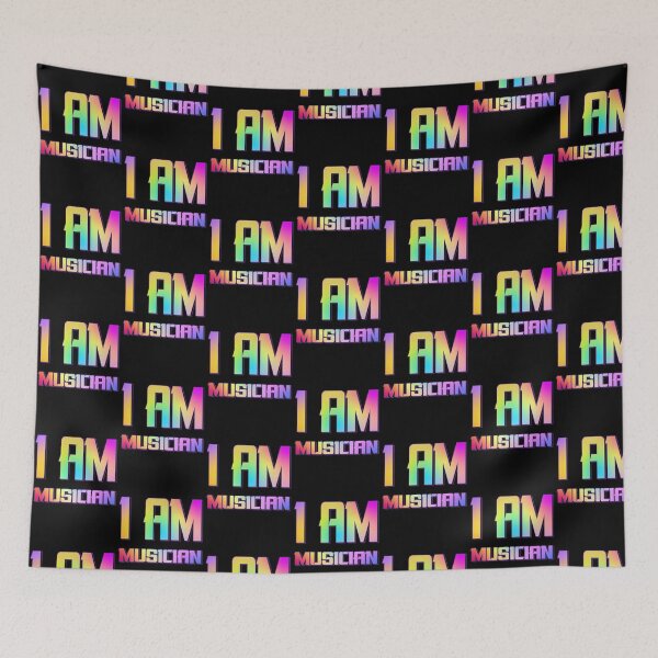 Item preview, I am musician multicolor.typography slogan design. designed and sold by MusixT-Shirt.