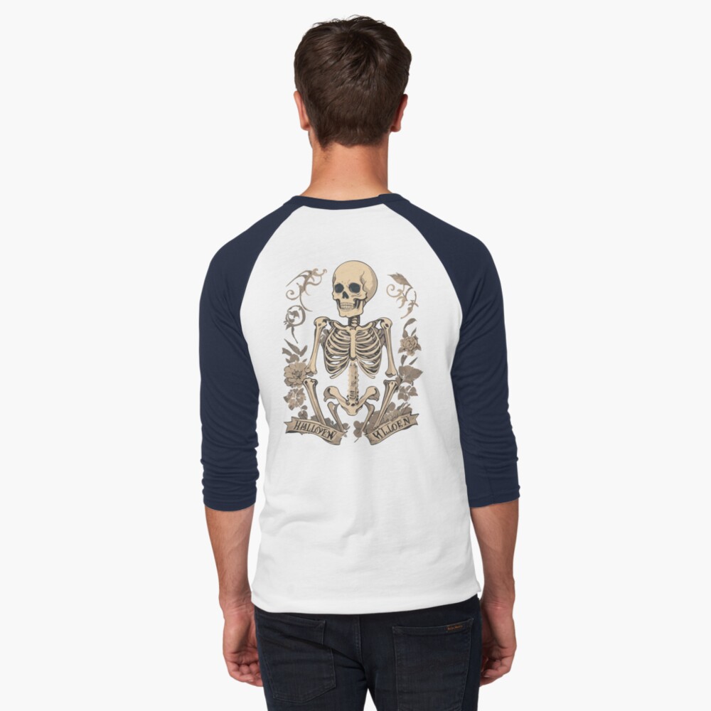 Baseball Halloween skeleton T-Shirt