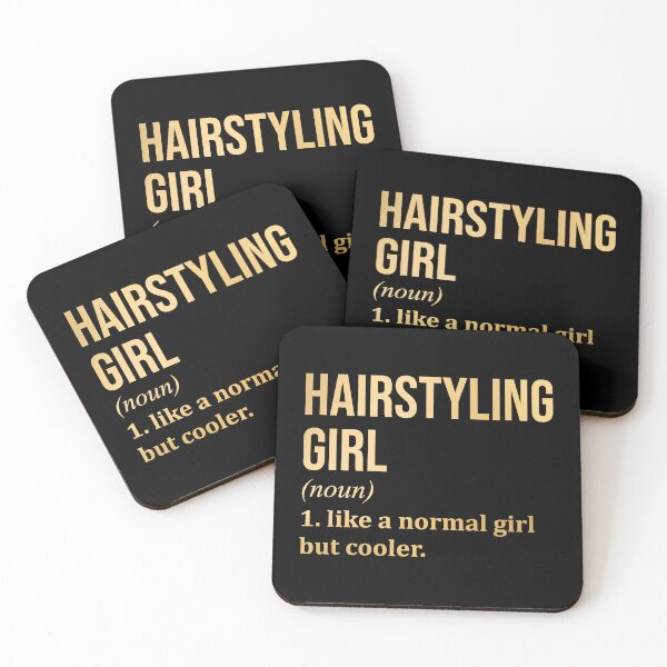 Artikelvorschau, Hairstyling Girl Definition Friseur in Gold entworfen und verkauft von XCIV.