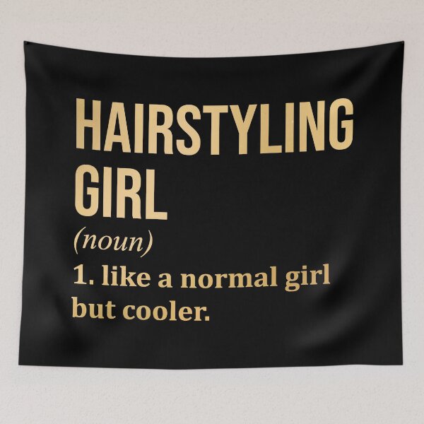 Artikelvorschau, Hairstyling Girl Definition Friseur in Gold entworfen und verkauft von XCIV.