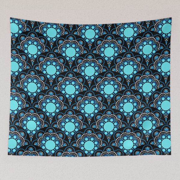 Item preview, Blue Moons Dot Mandala Scale Pattern designed and sold by Triplicate Limited.