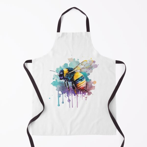 Item preview, watercolor bee, colorful bee, colorful bee portrait designed and sold by GreyStanzione1.