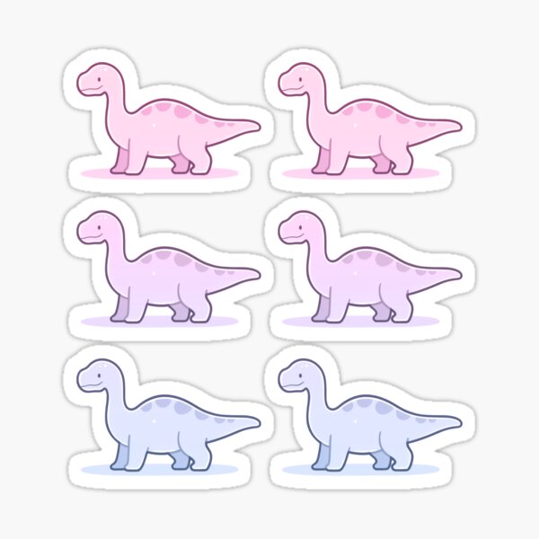 Vinyl Large Dinosaur Stickers. Kawaii Floral Pastel Aesthetic Cute Dino  Sticker 