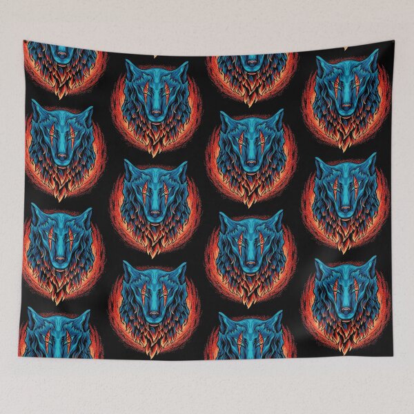 Item preview, wolf head fire, blue wolf head fire, wolf head fire designed and sold by GreyStanzione1.