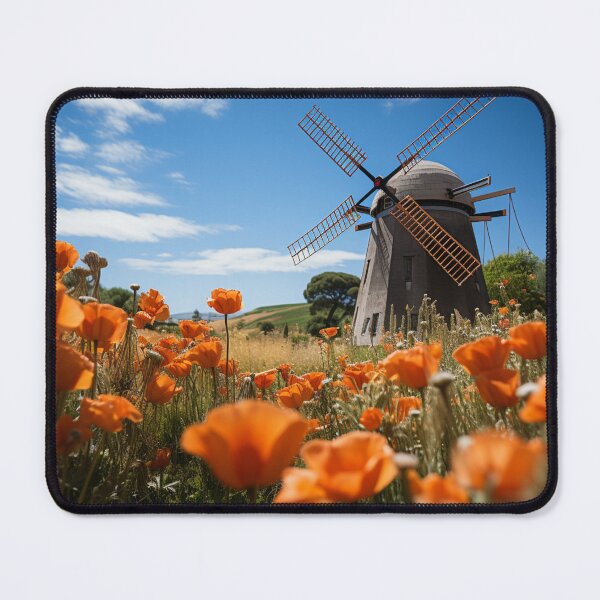 Item preview, Holland Windmill and Poppies designed and sold by Myra365Art.