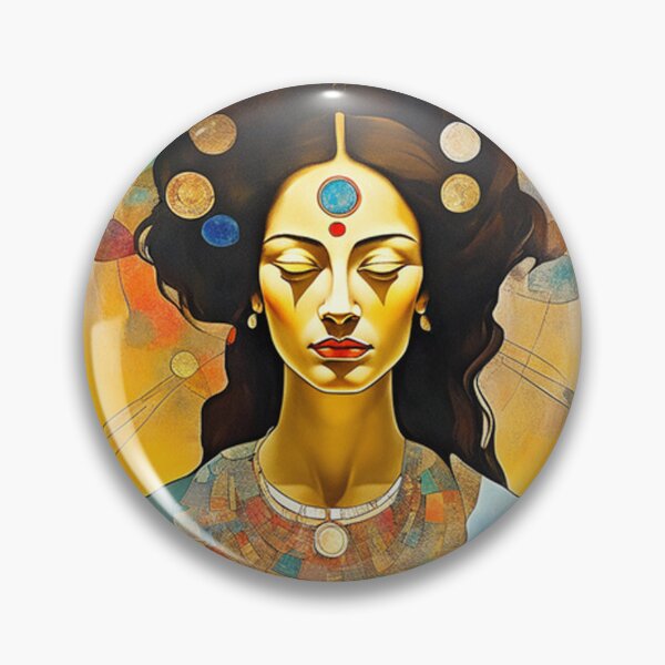 Item preview, Woman in meditation with a halo of healing energy in vibrant colours painting designed and sold by Meena-tta.