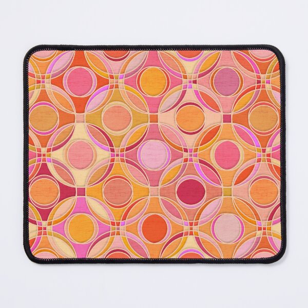 Item preview, Textured Circles Geometric Abstract in Hot Pink and Orange designed and sold by micklyn.