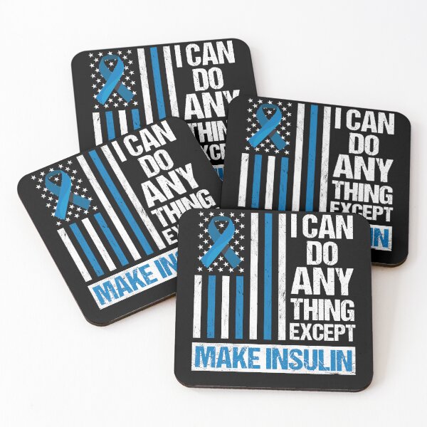 Item preview, American Flag Diabetes I can Do Anything Except Make Insulin Blue Ribbon designed and sold by Salmaniix.