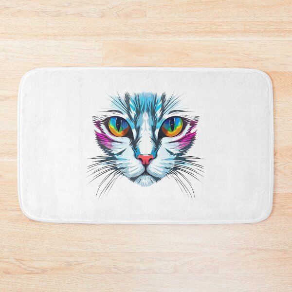 Item preview, colorful cat eyes, colorful cat face, watercolor cat face designed and sold by GreyStanzione1.