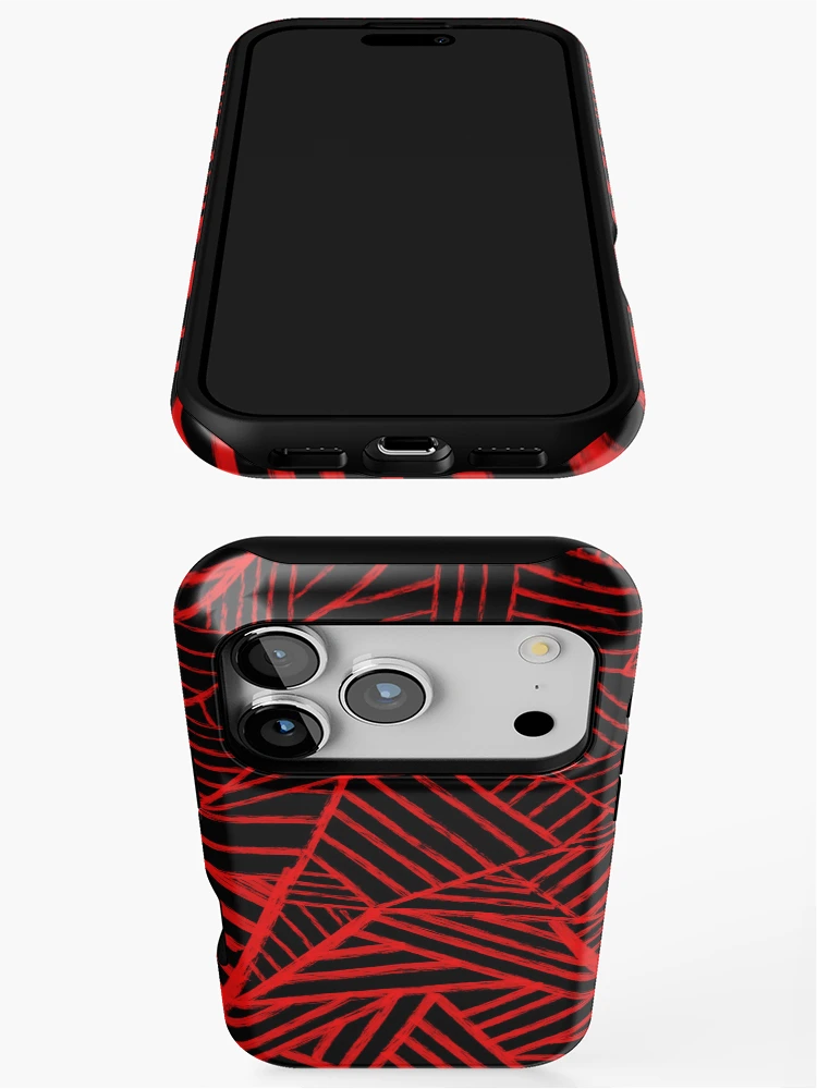 Thumbnail 3 of 4, iPhone Case, Red Line Pattern designed and sold by LPeredaART.