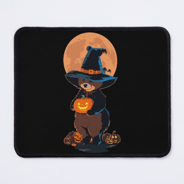 Item preview, Halloween Bear Witch With Scary Pumpkin Retro Moon designed and sold by Peculiarts.