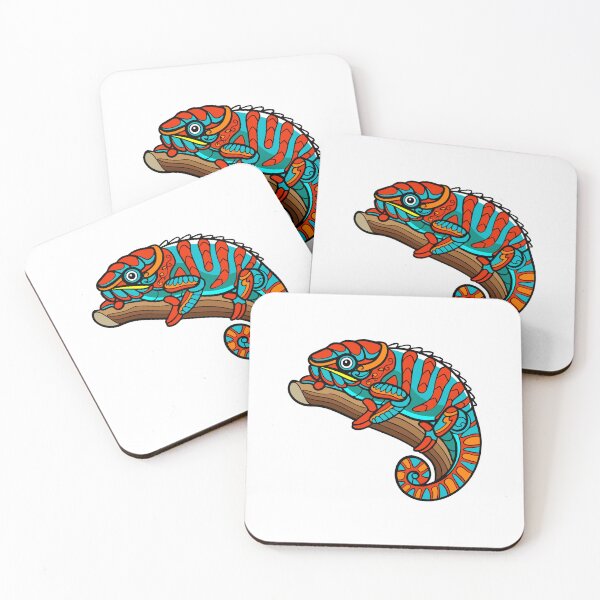 Item preview, colorful chameleon, chameleon on tree, chameleon zentangle designed and sold by GreyStanzione1.