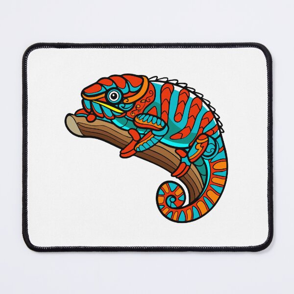 Item preview, colorful chameleon, chameleon on tree, chameleon zentangle designed and sold by GreyStanzione1.
