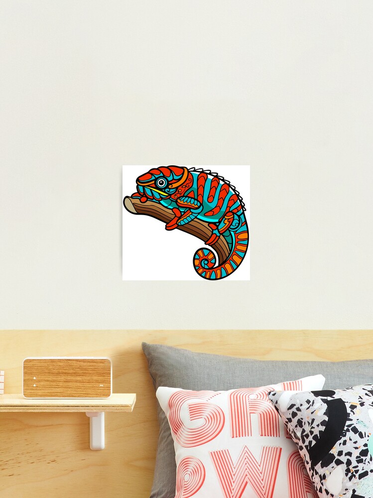 colorful chameleon, chameleon on tree, chameleon zentangle