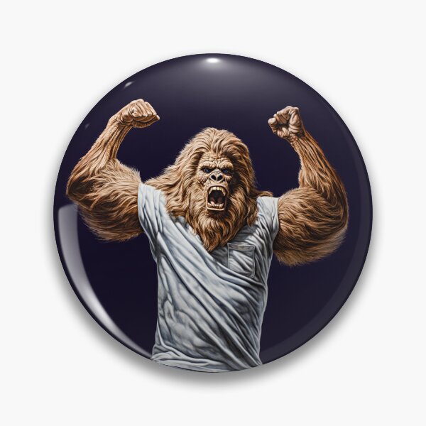Item preview, Sasquatch in the style of epic portraiture, Bigfoot is jumping  designed and sold by MagicColorPrint.