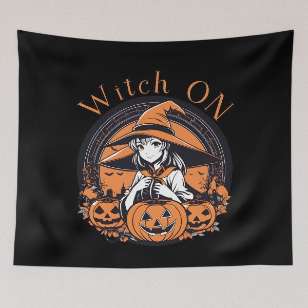 Item preview, Cute Anime Witch with Halloween Pumpkins - Witch On  designed and sold by DevemDavam.