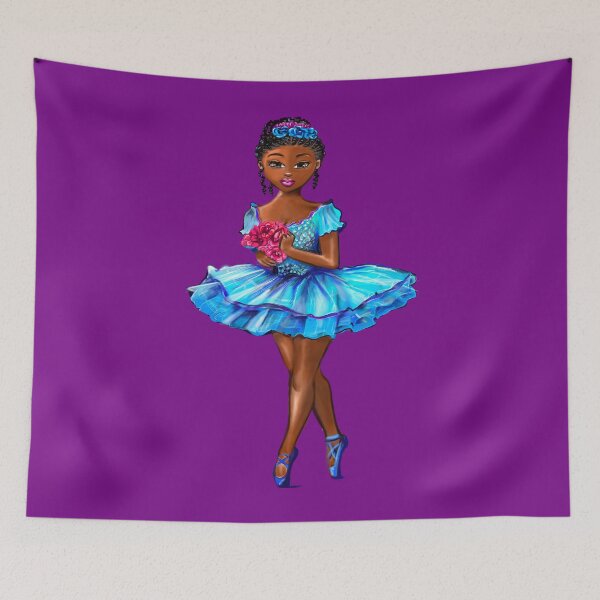 Item preview, African American, Black ballerina girls with corn rows dancing 5 !  This black girl loves dance Afro hair dark brown skin tutu. Love Ballet designed and sold by Artonmytee.