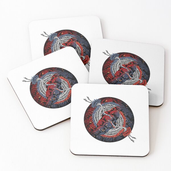 Item preview, colorful crane battle, watercolor crane battle, cranes fighting  designed and sold by GreyStanzione1.