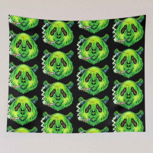 Item preview, colorful panda smoking, green panda smoking, panda head smoking designed and sold by GreyStanzione1.
