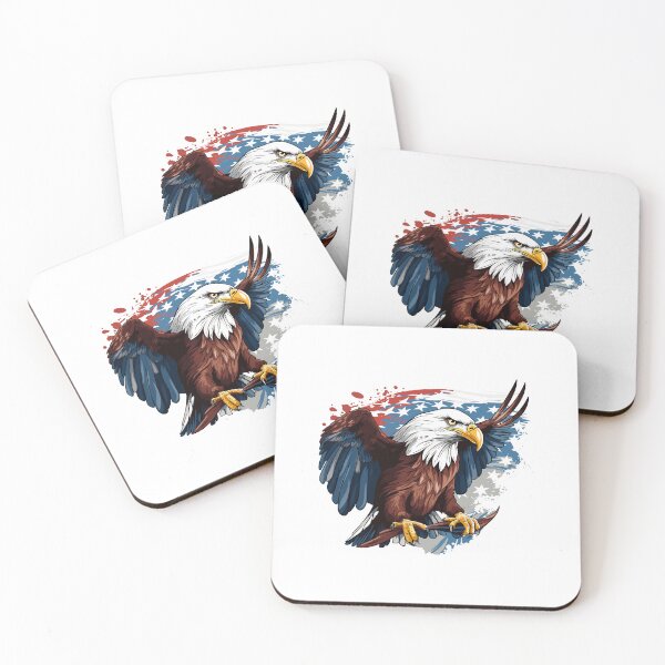 Item preview, colorful us eagle, eagle with flag, watercolor us eagle designed and sold by GreyStanzione1.