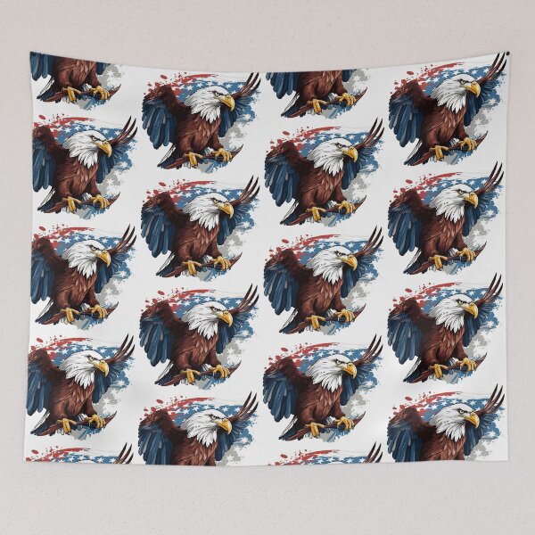 Item preview, colorful us eagle, eagle with flag, watercolor us eagle designed and sold by GreyStanzione1.