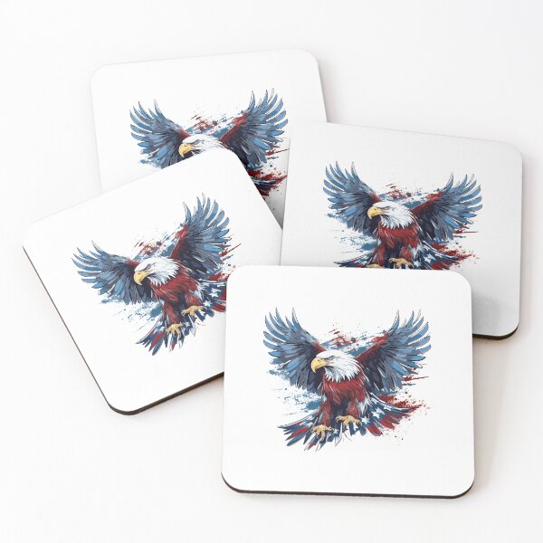 Item preview, colorful eagle with US flag, eagle with flag, watercolor US eagle  designed and sold by GreyStanzione1.