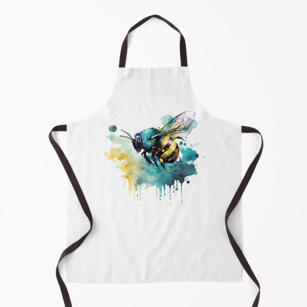 Item preview, watercolor bee, colorful bee, bee in color splashes designed and sold by GreyStanzione1.