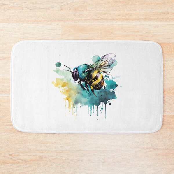 Item preview, watercolor bee, colorful bee, bee in color splashes designed and sold by GreyStanzione1.