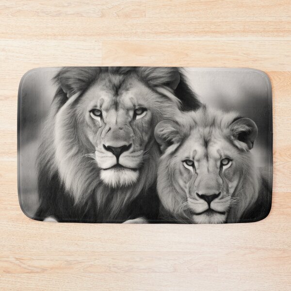 Item preview, Lion King and Cub Black and White Photography designed and sold by solrevolver.