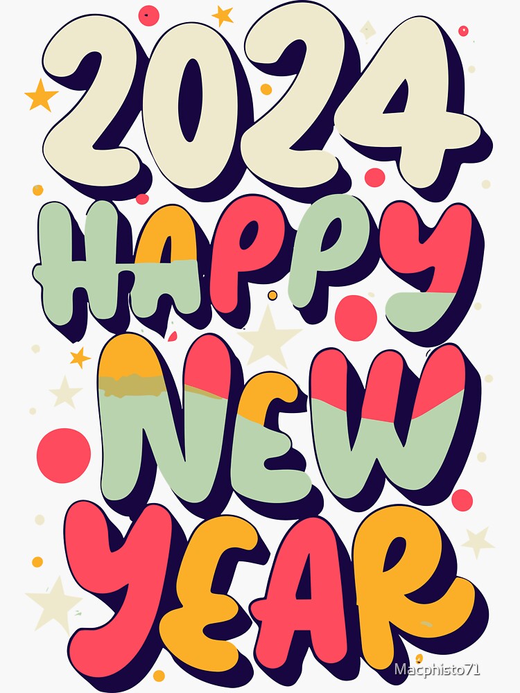 Bonne année Clipart, Bonne année 2024 Clipart, Autocollants du Nouvel An,  Clipart de mode, Autocollants festifs, Planificateur festif du Nouvel An -   France