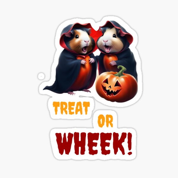 Item preview, Treat or wheek! Two hungry guinea pigs on Halloween designed and sold by zanifun.