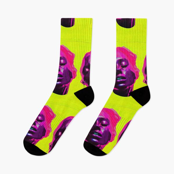 Item preview, E-Motions - Contemporary pop art eggplant purple on neon yellow designed and sold by agenericman.