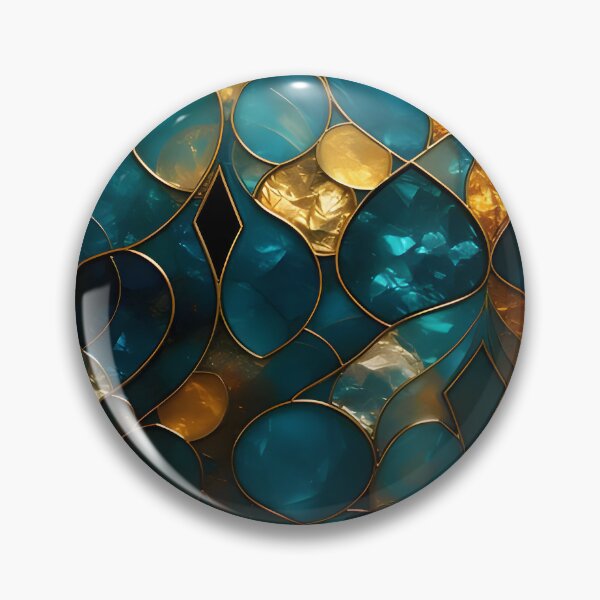 Artikelvorschau, Opulenter blauer und goldener Schnörkel entworfen und verkauft von meggydesigns.