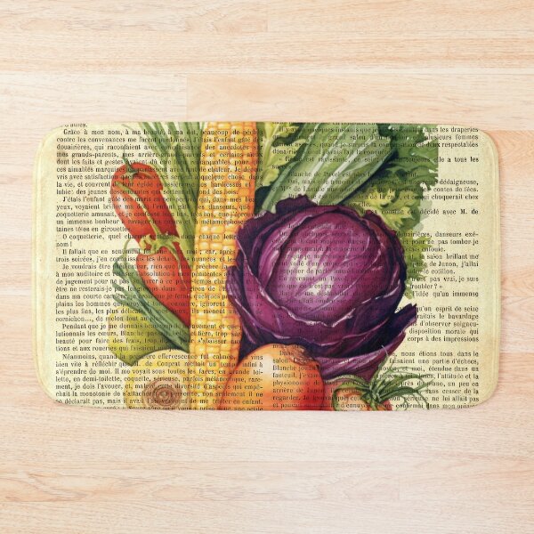 Item preview, Botanical print, on old book page - vegetable set designed and sold by Art by Lilia.